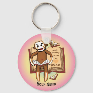 Sock Monkey Reads Keychain