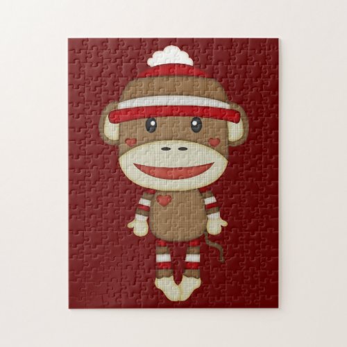 Sock Monkey Retro Family Fun Game Jigsaw Puzzle