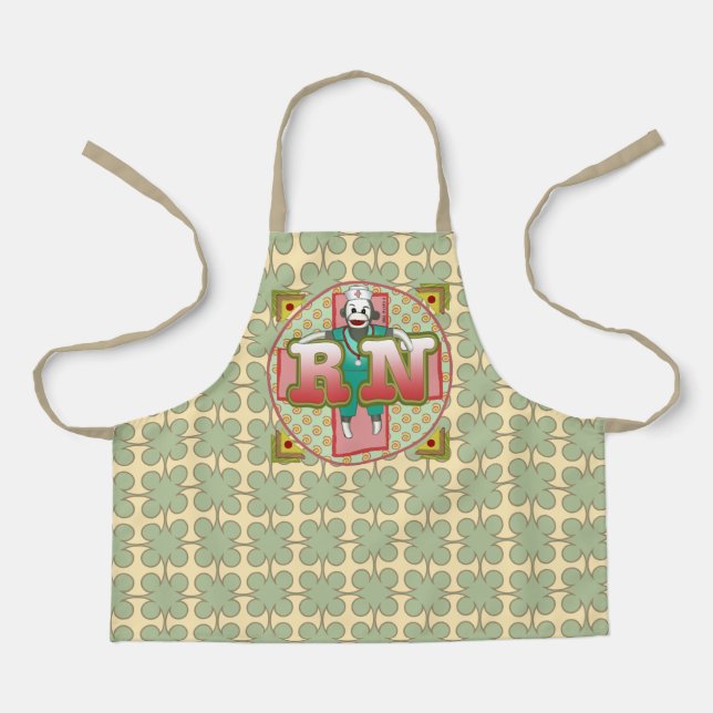Sock Monkey RN Nurse Apron (Front)