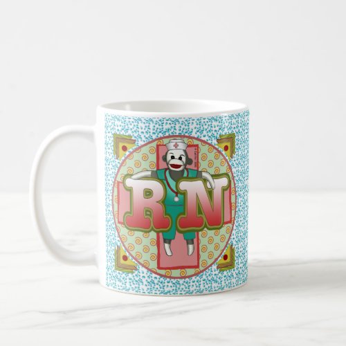 Sock Monkey RN Nurse Coffee Mug