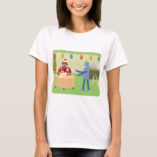 Sock Monkey Robot Waiter T-Shirt