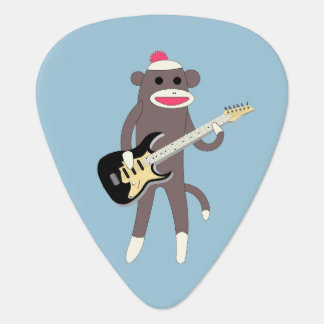 Sock Monkey Rocks w/ Electric Guitar Guitar Pick