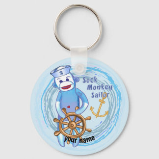 Sock Monkey Sailor Keychain