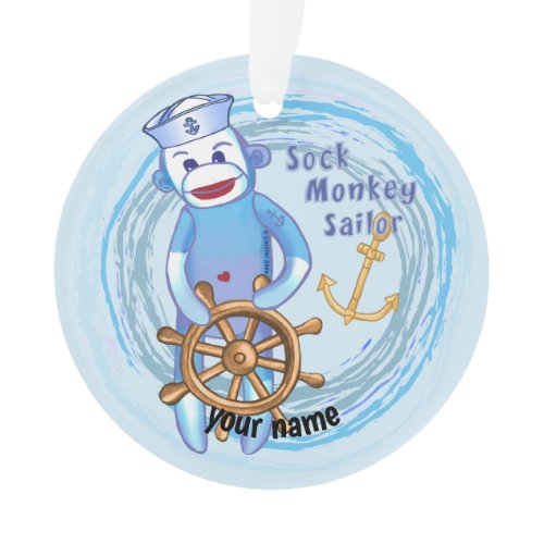 Sock Monkey Sailor  Ornament