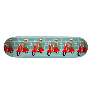 Sock Monkey Scooter Skateboard Deck
