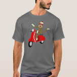 Sock Monkey Scooter T-shirt at Zazzle