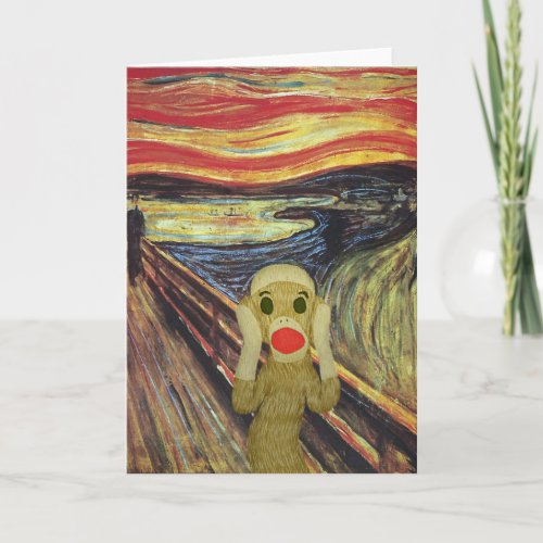 Sock Monkey Scream card