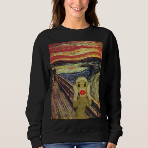 Sock Monkey Scream colored Sweatshirt