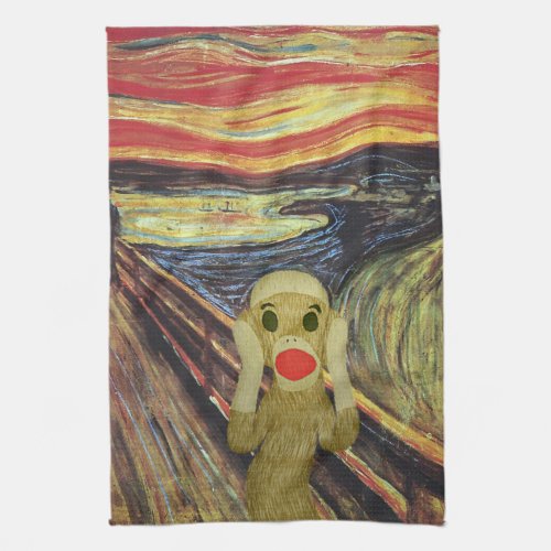 Sock Monkey Scream Kitchen Towel