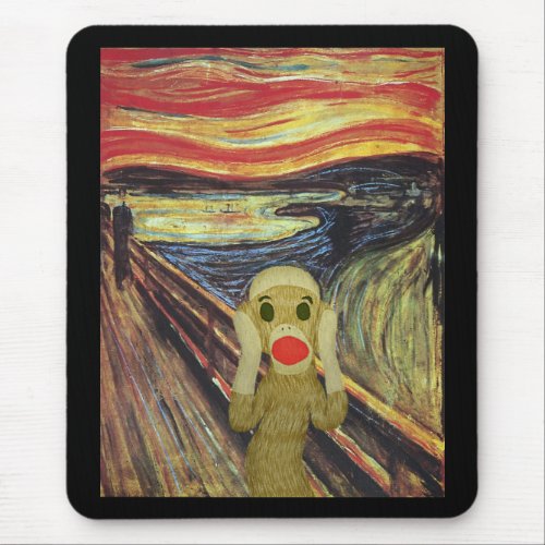 Sock Monkey Scream mousepad