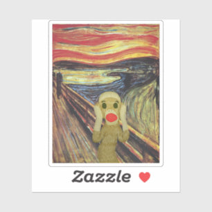 Sock Monkey Scream Sticker
