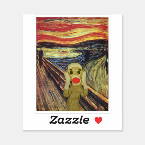 Sock Monkey Scream Sticker