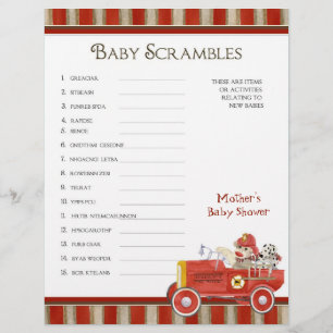 Sock Monkey, Shower Bingo n Scramble Game