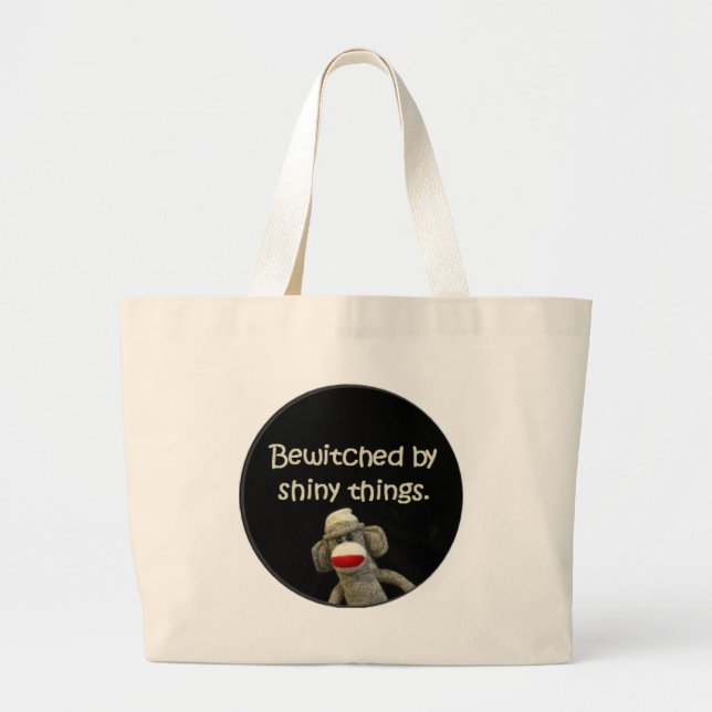 Sock Monkey Slurs Large Tote Bag (Front)