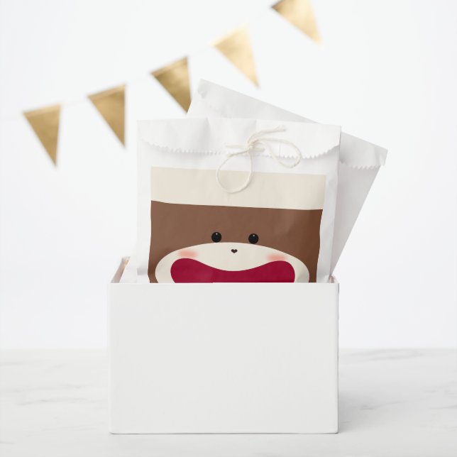 Sock Monkey Smile(Boy)  Favor Bag (Party)