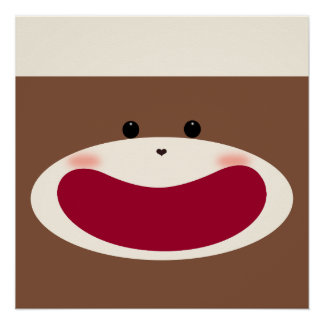 Sock Monkey Smile(Boy)Glossy Poster