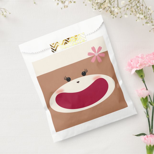 Sock Monkey Smile(Girl)  Favor Bag (Sealed)