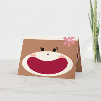 Sock Monkey Smile(Girl) Thank You Card