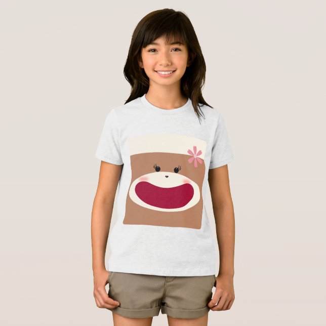 Sock Monkey Smile(Girl)  Tri-Blend Shirt (Front Full)