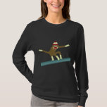Sock Monkey Snowboarder T-shirt at Zazzle