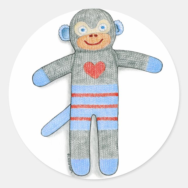 Sock Monkey Sticker (Front)