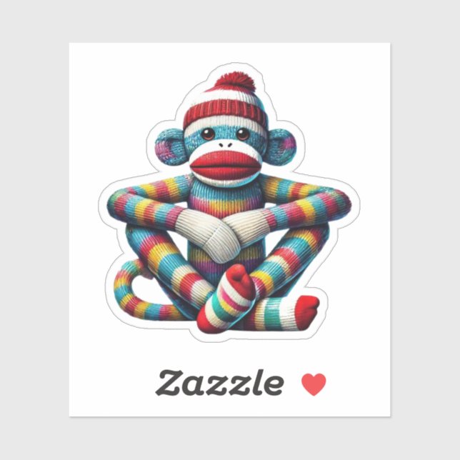 Sock Monkey Sticker (Sheet)