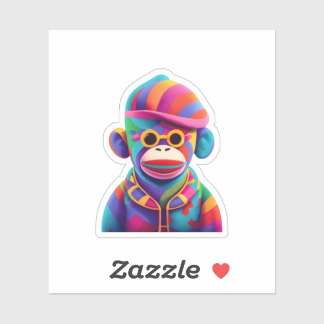 Sock Monkey Sticker (Sheet)