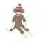 Sock monkey sticker