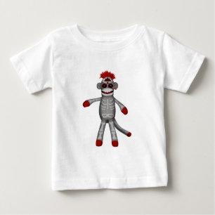 Sock monkey Sugar Skull Day of the Dead Baby T-Shirt