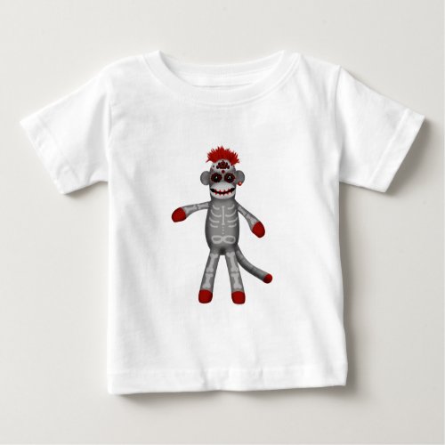Sock monkey Sugar Skull Day of the Dead Baby T_Shirt