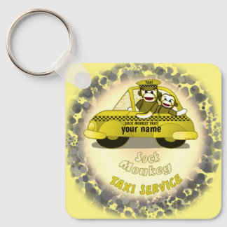 Sock Monkey Taxi keychain