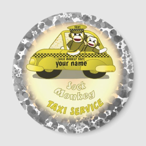 Sock Monkey Taxi magnet 