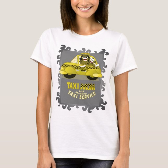 Sock Monkey Taxi Mom  T-Shirt  (Front)