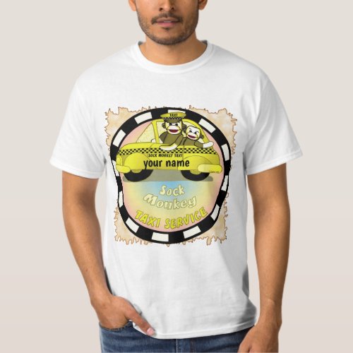 Sock Monkey Taxi  t_shirt 