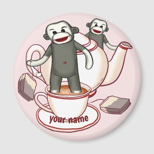 Sock Monkey Teapot magnet