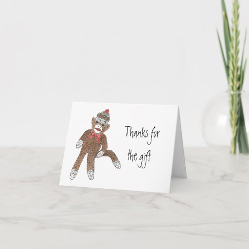 Sock Monkey Thank You for gift card