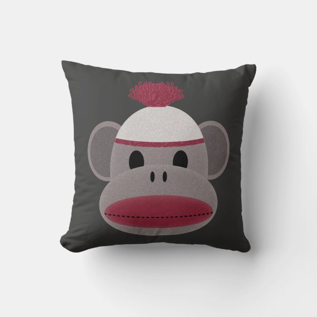 Sock Monkey Throw Pillow (Front)