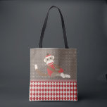 Sock Monkey Tote Bag<br><div class="desc">During the Depression, when toys were too expensive and fabric was hard to come by, Sock Monkeys were at the height of their popularity. Grandma would take a pair .of Grandpas old work socks and make Grand-baby a Sock Monkey. Anyone, with a little imagination & a pair of socks, could...</div>