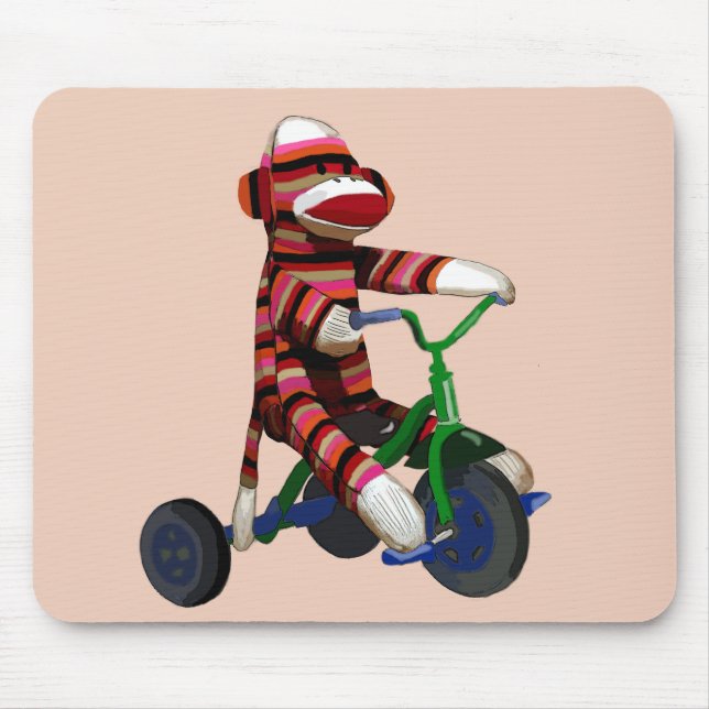 Sock Monkey Tricycle Mouse Pad (Front)