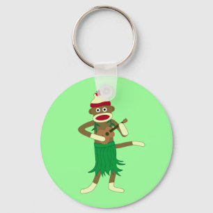 Sock Monkey Ukulele Keychain