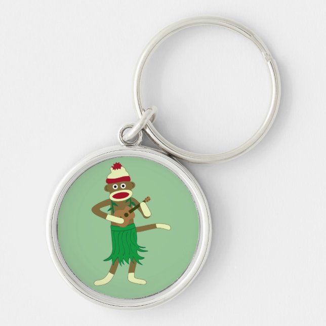 Sock Monkey Ukulele Keychain (Front)