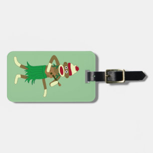 Sock Monkey Ukulele Luggage Tag