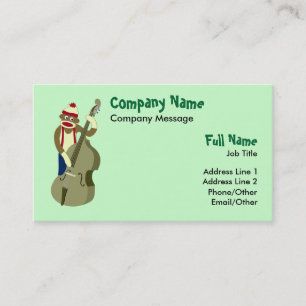 Sock Monkey Upright Bass Player Business Card