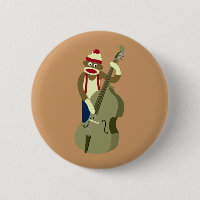 Sock Monkey Upright Bass Player