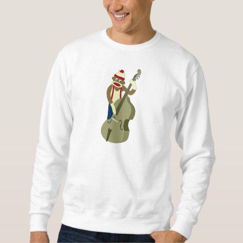 Sock Monkey Upright Bass Player Sweatshirt