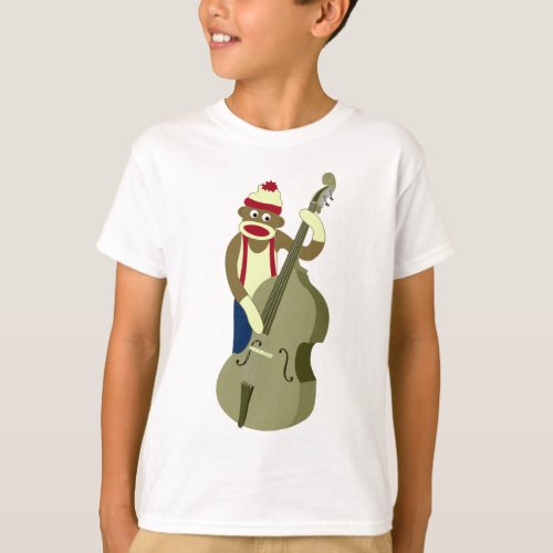 Sock Monkey Upright Bass Player T_Shirt