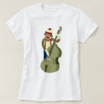 Sock Monkey Upright Bass Player T-shirt at Zazzle