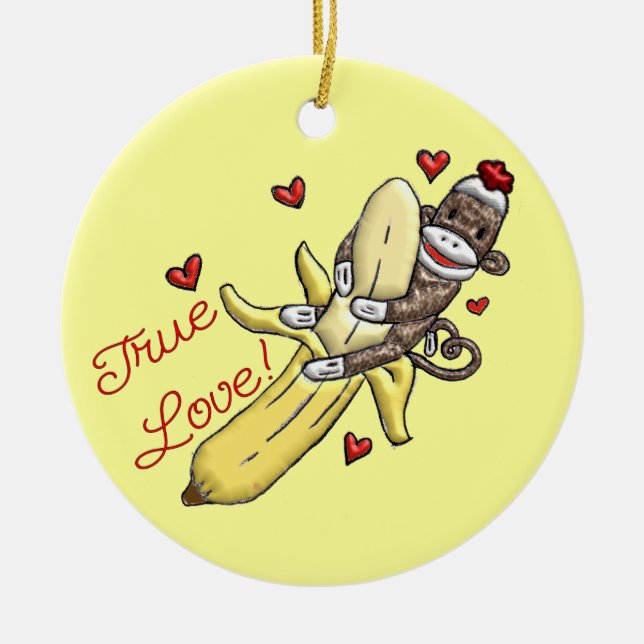 Sock Monkey Valentine Door Hanger ornament (Front)