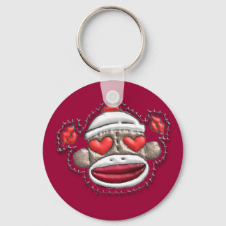 Sock Monkey Valentine Merchandise Keychain