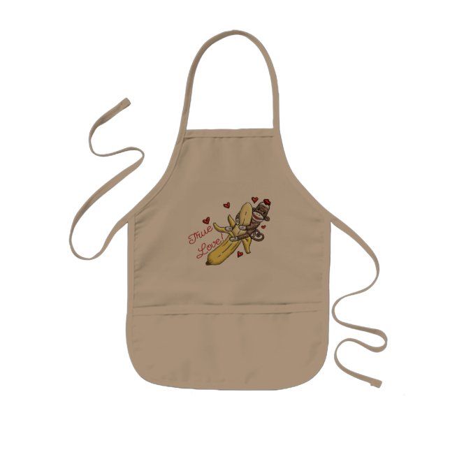Sock Monkey Valentine Merchandise Kids' Apron (Front)